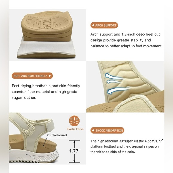 ONCAI Women’s Walking Sandals - Picture 2 of 9